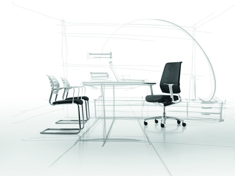 Schwingstuhl & Bürostuhl - 2-farbig in weiß-schwarz