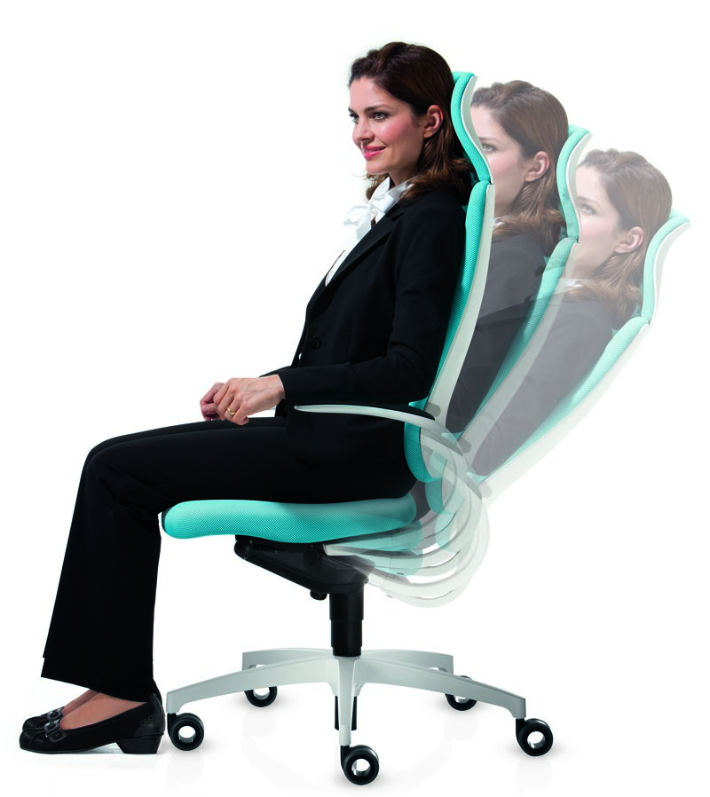 Bürostuhl mit weit verstellbarer Rückenlehne