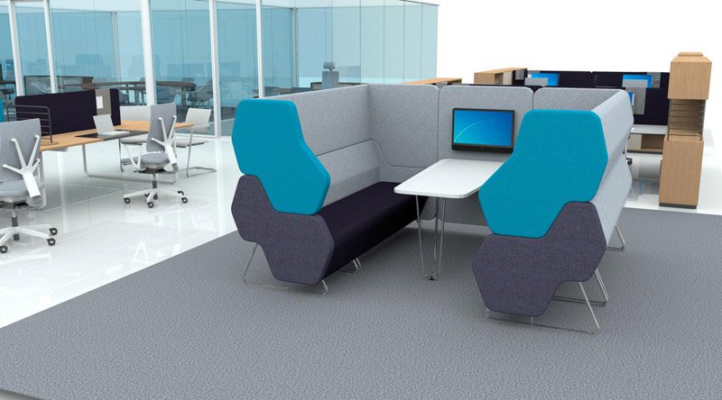 Hexa Modul-System für Mittelzonen-Sitzecke im Büro