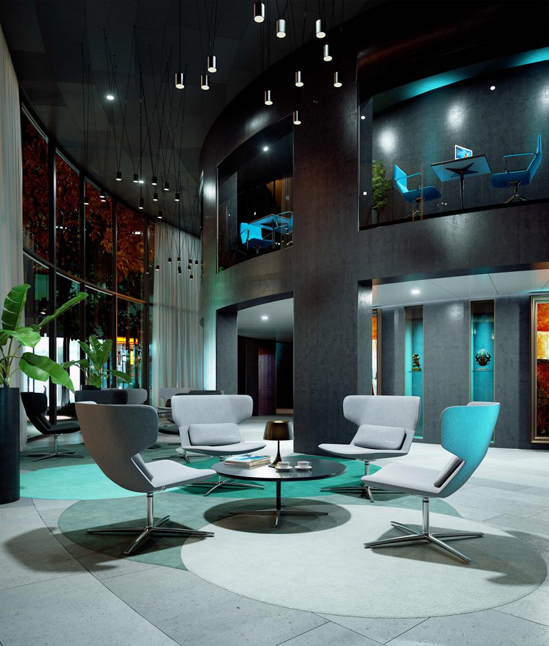 Design-Drehstuhl für Bar, Lobby & Lounge-Bereich